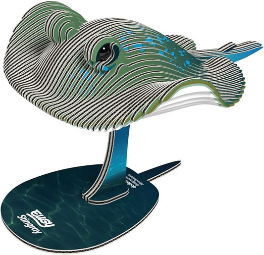 Eugy Stingray 3D Puzzle - 50 Piece Eco-Friendly Educational Toy Puzzle for Boys, Girls & Kids Ages 6+