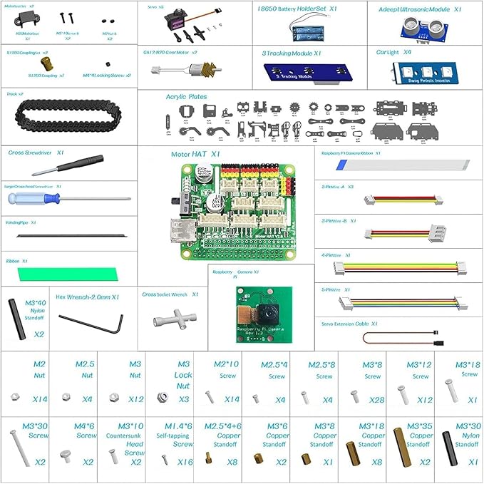 Adeept RaspTank Smart Robot Kit Compatible with Raspberry Pi 4 3 Model B+ B OpenCV Tank 4-DOF Robotics DIY Coding Building Projects Robots for Adults STEM Educational Programming Gift Robotic Arm
