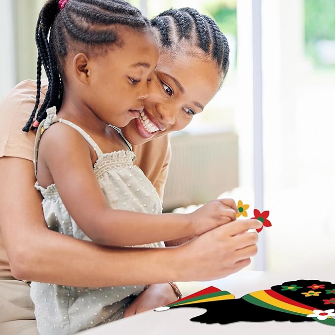 Cinrobiye 30 Sets Black History Month and Juneteenth Party Supplies Craft Kits, African American Ornaments Decorations DIY Sets BHM Festival Crafts Decor for Kente Party Classroom Activities