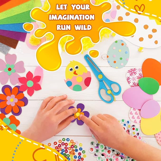 DOITEM Pipe Cleaners Craft Supplies, 1800Pcs Arts and Crafts Supplies DIY School Craft Project Including Pipe Cleaner Pom Poms Craft Kits for Kids Over 8 Years Old