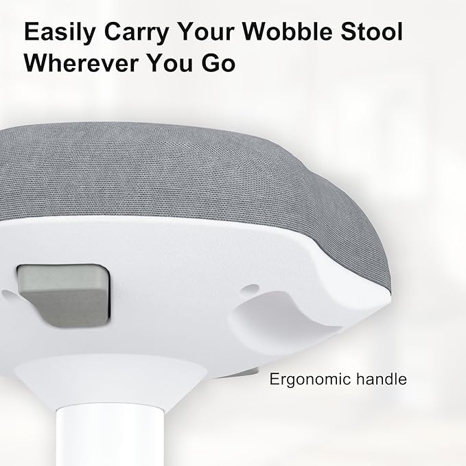 Wobble Stool - Adjustable Height Standing Desk Chair | Sit Stand Stool with 360-Degree Non-Slip Swivel Base|for Home,Office and Classroom(Light Wood)