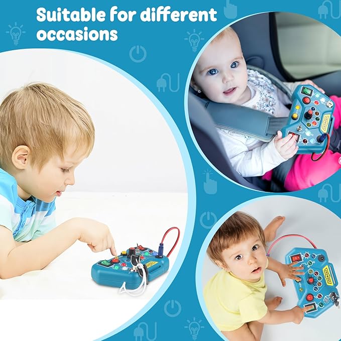 Toddler Busy Board for 2-4, Montessori Sensory Board, Sensory Toys for Toddlers 1-4 Year Old, 18 Month Old Toys, Toy for 2 Year Old Boy, One Year Old Boy & Girls Birthday Gift