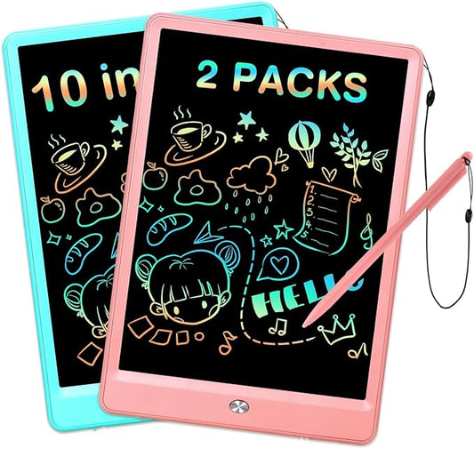 EooCoo Toys for Ages 3-6, Drawing Board 2 Pack, 10 Inch LCD Writing Tablet, Electronic Drawing Tablet, Girl/Boy Birthday Gift, Kids Toys, Drawing Pad Girls Gifts, Kids Travel Essential