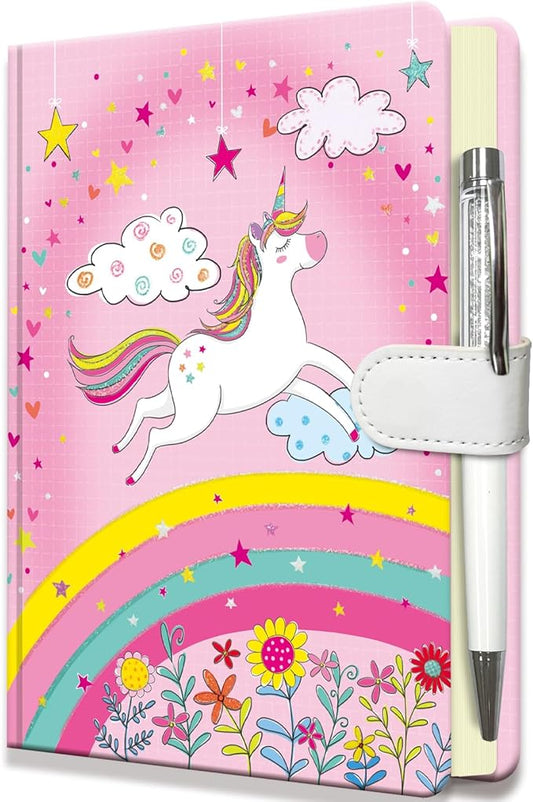 Unicorn Journal for Girls - Gift for Kids - Diary with Pen & Magnetic Closure, 192 Pages for Writing, 5.3"x7.5" Hardcover Lined Notebook