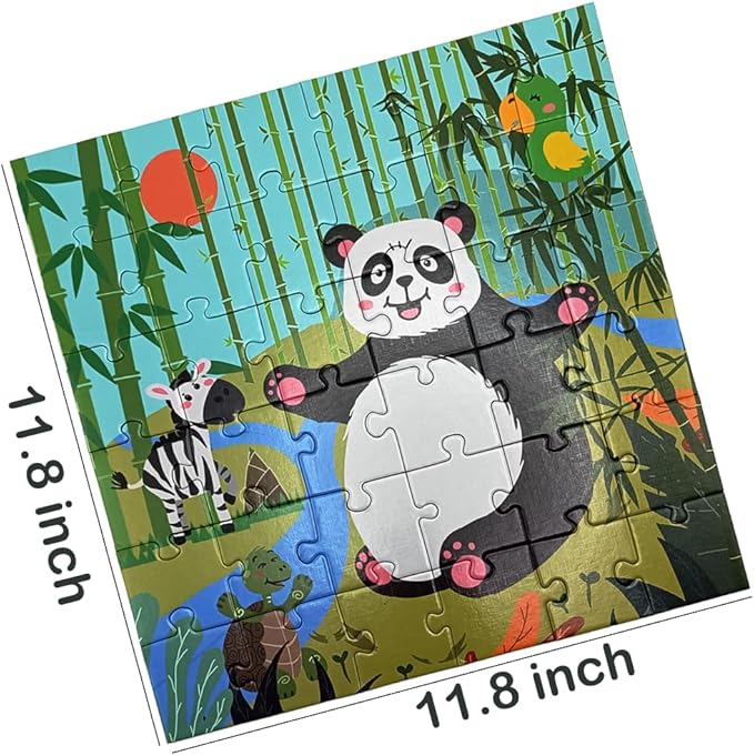 Panda Floor Puzzle Animal Jigsaw Large Puzzles 36 Piece Ages 3-6 for Toddler Children Learning Preschool Educational Development Toys (Panda)