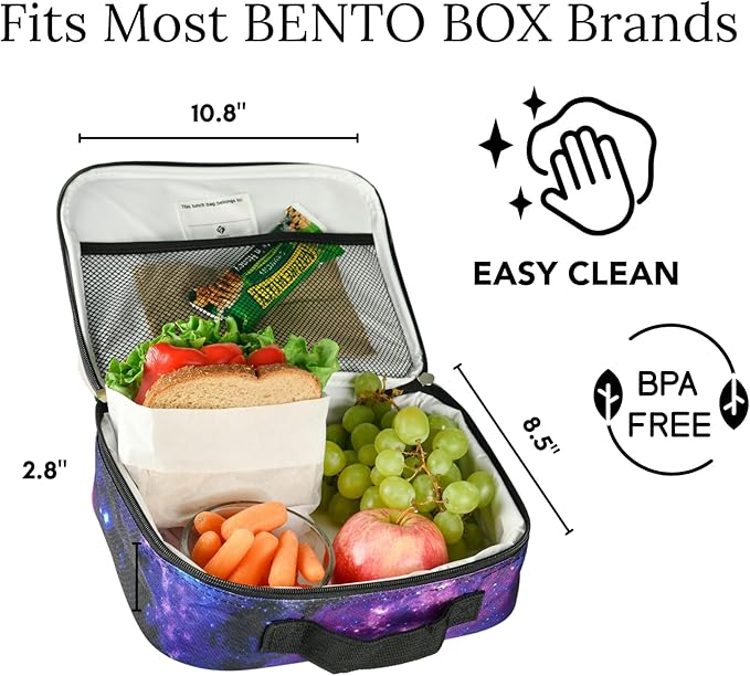 Fenrici Robotic Kids Lunch Box for Boys, Girls Insulated Lunch Bag, Soft Sided Compartments, Spacious, BPA Free, Food Safe, 10.8in x 9.2in x 3.8in (Mars Ingenuity Rover, Space Limited Edition)