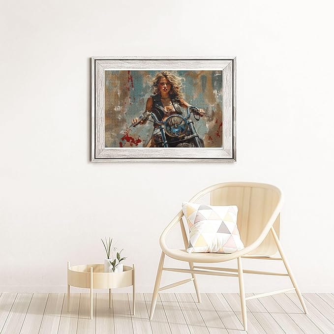 Women's Motorcycle-Themed Jigsaw Puzzle, 1000 Pieces, Retro Styles, Eco-Friendly Wooden Puzzle, Ages 14+