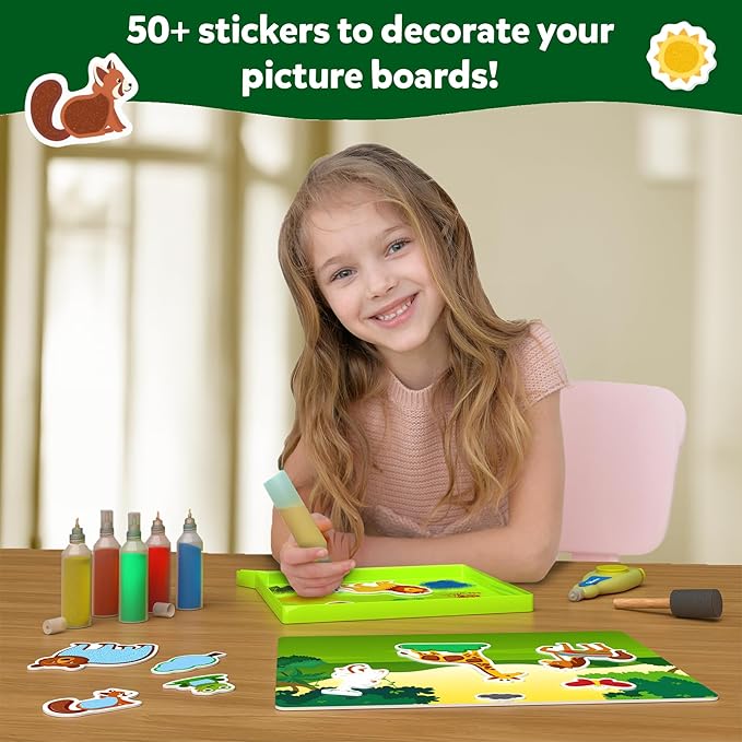 Skillmatics Sand Art Activity - Animals, Create & Stick 50+ Colorful Stickers, Creative Craft Kits & Supplies for Kids, Gifts for Girls & Boys Ages 4, 5, 6, 7, 8, 9, 10