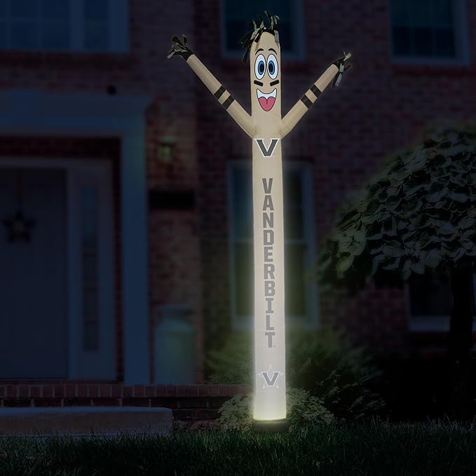 NCAA Vanderbilt Commodores Football Wacky Waving Inflatable Tube Guy with LED Lights & Built-in Blower - 6" x 36" x 96" Inflatable Tube Man Crazy Sports Fan Outdoor Party Decoration