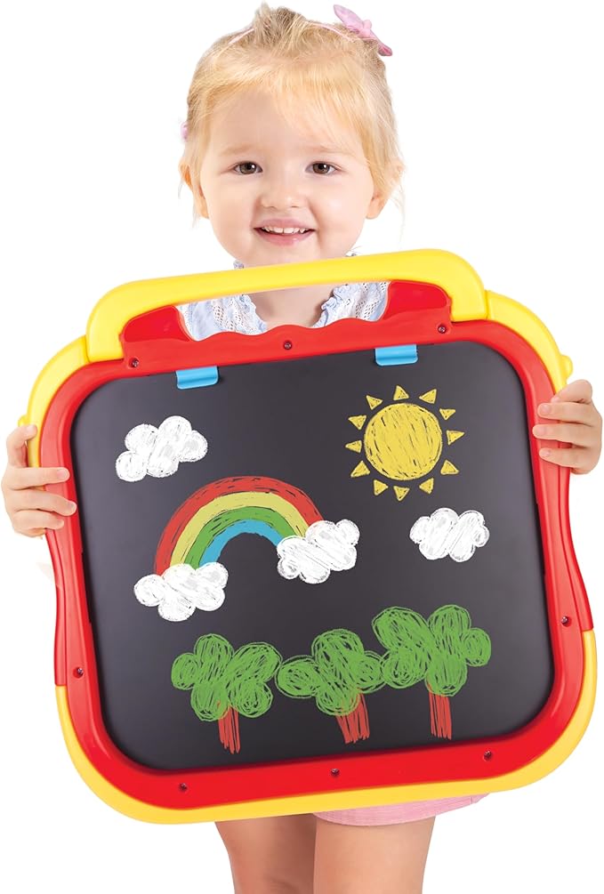 Crayola Triple-The-Fun Art Easel, Toddler Easel, Chalk Board, Magnetic Easel, Painting Set, Art Set, Arts & Crafts Kit, Gifts for Kids, Ages 3+