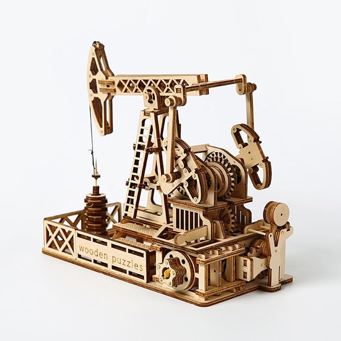 3D Wooden Puzzles Oilfield Oil Pump Model Kits, Brainteaser and Puzzle for Christmas/Birthday,Gifts for Adults and Teens to Build Combination