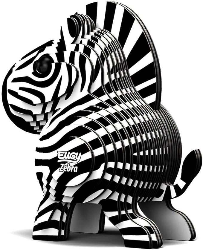 Eugy Zebra 3D Puzzle, 26 Piece Eco-Friendly Educational Toy Puzzles for Boys, Girls & Kids Ages 6+
