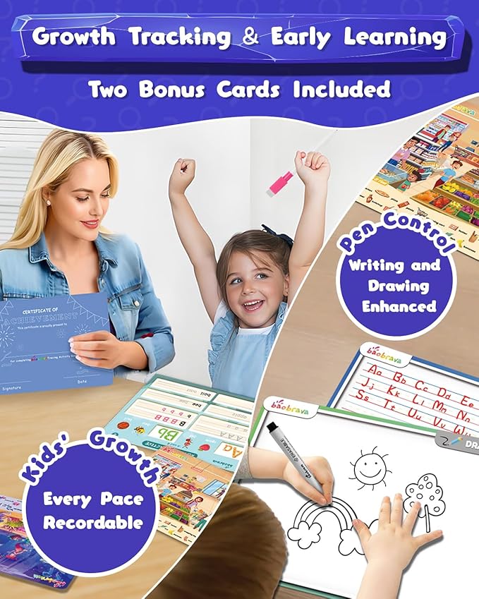 Search and Find Book, and Handwriting Practice & Tracing Books for Kids 3-8 - 50+ Travel Games for Car and Airplane, Preschool Learning Activities, Kindergarten Workbooks, Gift for Kids