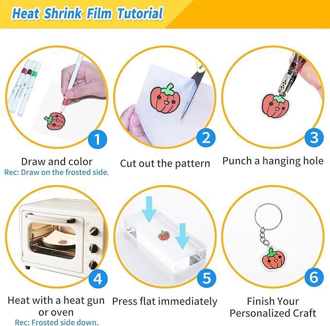 MOIKKA-GC 142PCS Shrink Plastic Sheets Kit – 16PCS 7.9"x5.7" Shrinky Paper for Phone Charms, Mini Crafts, with Hole Punch, Jump Rings, Keychains & Dust Plug, DIY Craft Supplies for Kids Teens & Adults