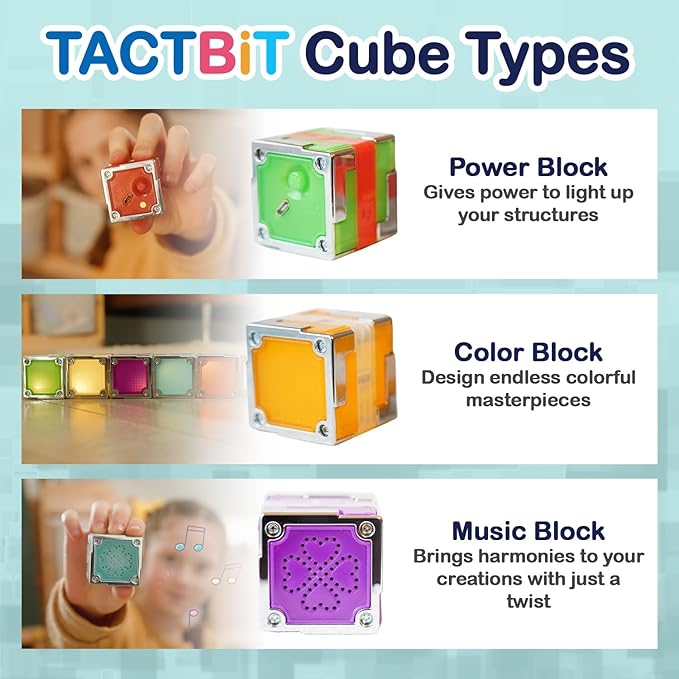 24 Magnetic Building Blocks – Light-Up STEM Educational Toy for Toddlers & Kids, Intertek Approved, Patented in US & China, Interactive Learning Cubes