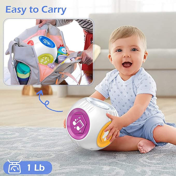 Bilingual Educational Toys for 1 Year Old Boy Girl, Musical Learning Cube Baby Toy 6-9-12-18 Month, Christmas Birthday Gift for 1 Year Old Boy Girl