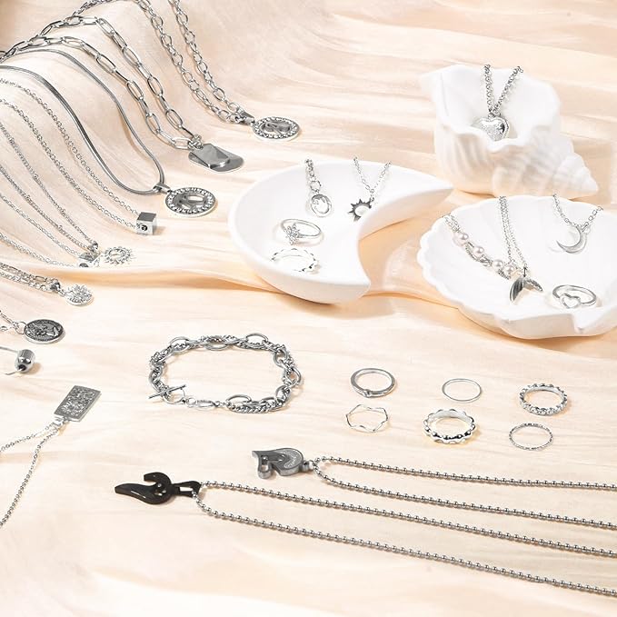 Wisreach Necklace Chains for Jewelry Making, 118 Feet 15 Rolls Stainless Steel Jewelry Chains for DIY Necklace Bracelet Making with Stainless Steel Jump Rings/Lobster Clasps/Connectors