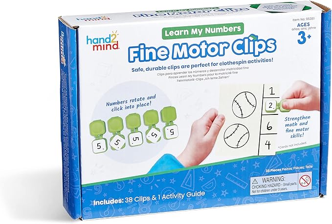 hand2mind Learn My Numbers Fine Motor Clips, Kids Clothespin Activities, Fine Motor Toys, Learning Numbers for Toddlers, Toddler Numbers and Counting, Preschool Learning Activities, Montessori Math