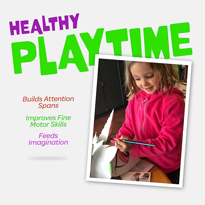 JUNKO Alien Head Kids Craft Kit – Build & Wear Costume for Boys & Girls Ages 6–10 – 200+ Mix & Match Combos – Fun Parent & Child Activity – Recycled & Reusable Craft Set