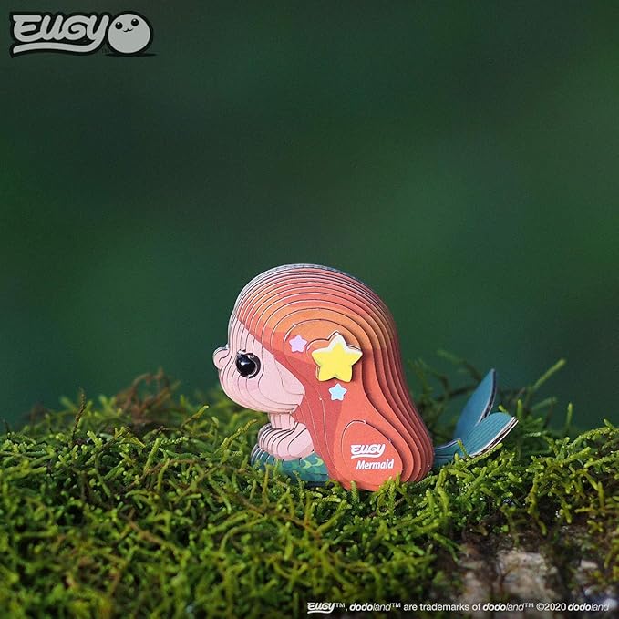 Eugy Mermaid 3D Puzzle, 25 Piece Eco-Friendly Educational Toy Puzzles for Boys, Girls & Kids Ages 6+