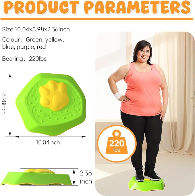 HIROSE Voiced Stepping Stones for Kids, 5pcs Durable Non-Slip Balance Stones, Promoting Children's Coordination and Motor Skills, Indoor & Outdoor Toys, Obstacle Course, Gifts for 3+