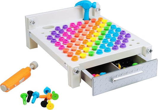 Educational Insights Design & Drill My First Workbench (Gray) Supports STEM Learning, Ages 3 and Up, (125+ Pieces)