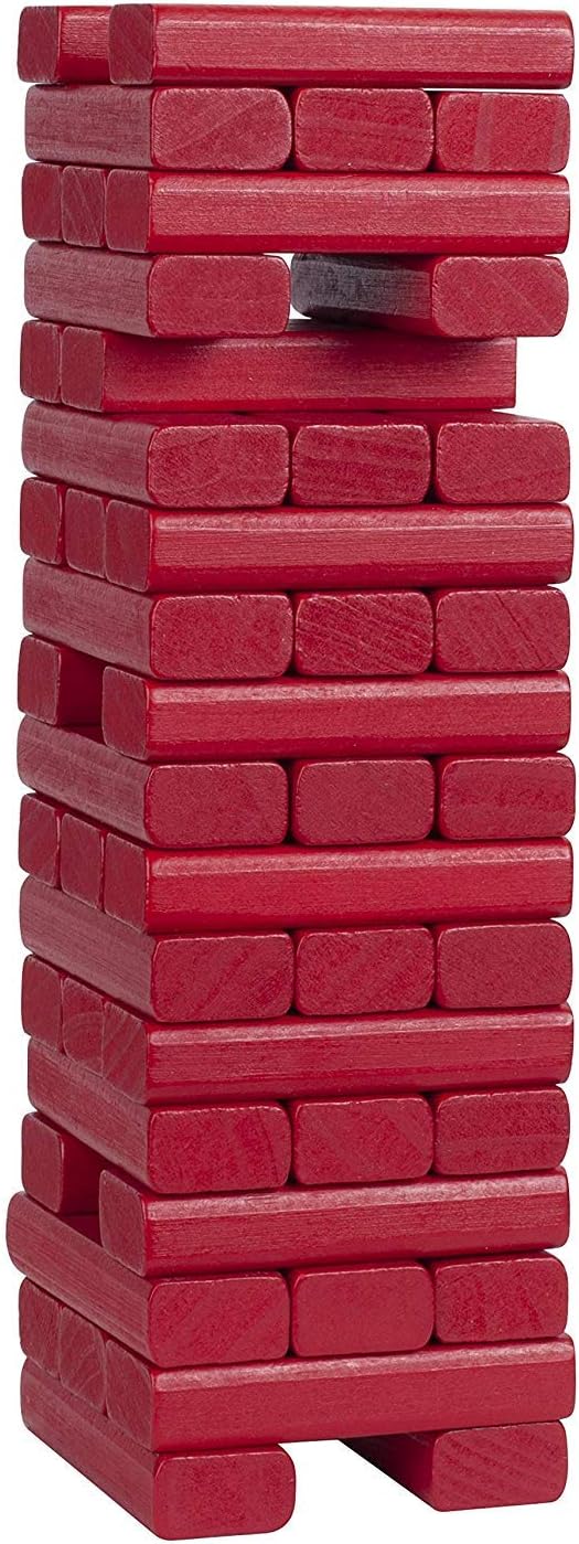 WE Games Wooden Block Stacking Party Game for Adults, Tumble Tower Wedding Guest Book Alternative, Tabletop Games, Includes Storage Case, 12 inches