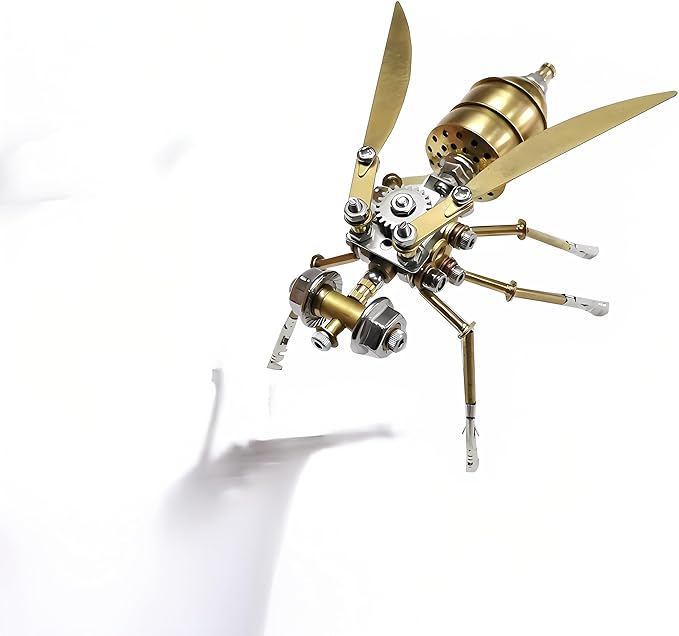 Challenging 3D Puzzle Gift Steampunk Metal Insect Bug Mechanical Sculpture Steampunk Insect Clockwork 3D Vespa Model Engineering for Teens Personalized Ornament Gift(Vespa)