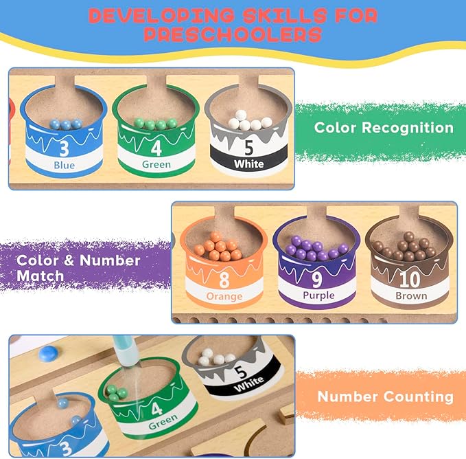 Magnetic Numbers Maze Toy - Eco-Friendly Material - Color Maze Sorting Game Toy - Educational Fine Maze Motor Skills Toys - Suitable for Boys and Girls - Multicolor (10 x 0.98 x 8 inches)