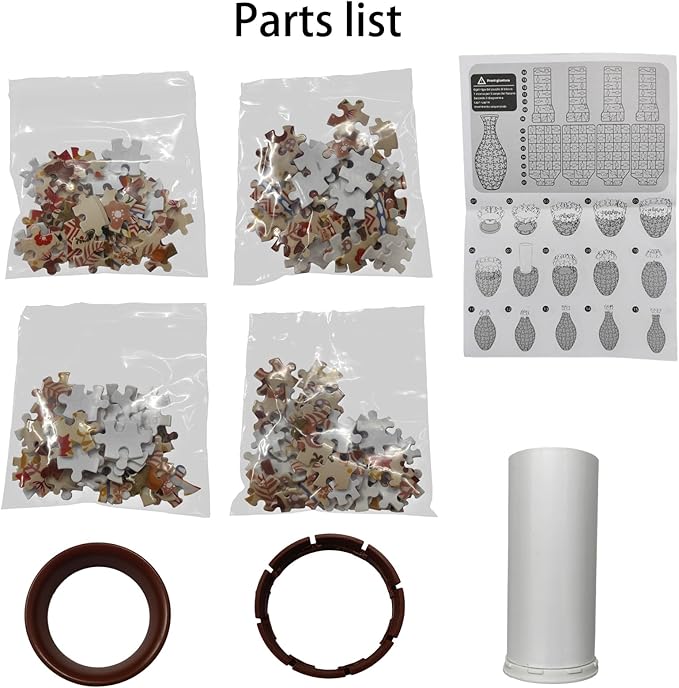 3D Puzzle Vase Unique Flower Vase for Adults Made by 160 Curved Plastic Puzzle, Relax Puzzles for Adults, DIY Jigsaw Creative Gift for Parents & Housewarming