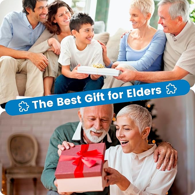 6 Packs 16 Large Piece Puzzle for Seniors Puzzle Dementia Alzheimer's Products Activities for Seniors Elderly Adult Dog Cat Turtle Easy Jigsaw Puzzle Alzheimers Memory Games with 6 Storage Bags