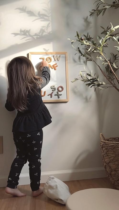 Neutral Silicone Alphabet Magnetic Letters, 26 Piece Non Toxic Learning Set, Perfect for Refrigerator, Whiteboard and Educational Activities