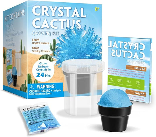 Crystal Growing Kit for Kids, Cactus-Blue DIY Crystal Science Experiment Set, Grow Your Own Crystals, STEM Educational Chemistry Kit for Boys & Girls Ages 6-12, Fun Science Lab Gift for Kids