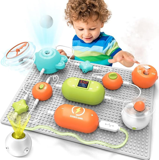 STEM Science Kit for Kids Ages 3-12,31 Electronic Parts, 300+ Fun Projects, No Soldering, 18-Page Guide, DIY Electronics Exploration Toy, Gifts for Boys & Girls