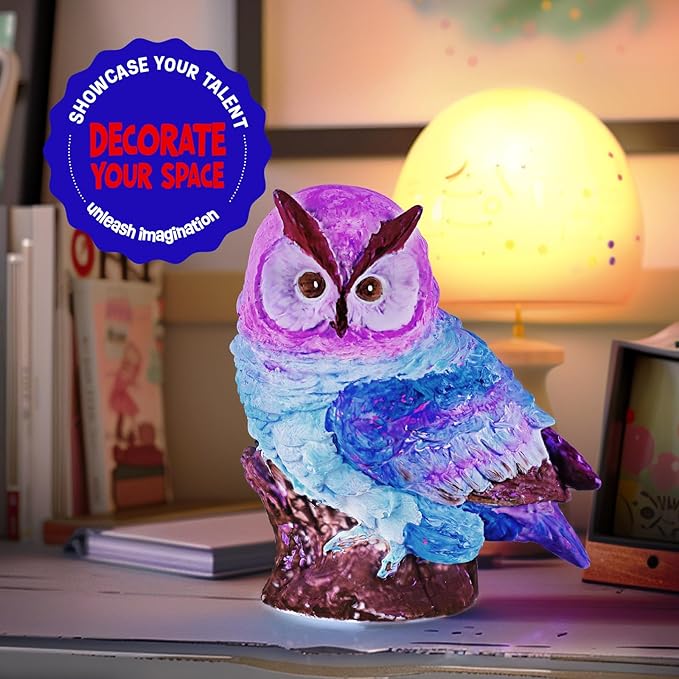 Paint Your Own Owl Lamp Kit, Art Supplies Painting Kits for Kids 6-12, Arts and Crafts for Kids Ages 8-12, Owl Toy Girls Boys Halloween Birthday Christmas Gifts Ages 3 4 5 6 7 8 9 10 11 12+