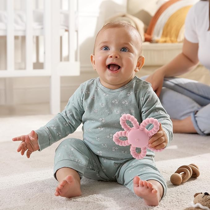 VViN Sensory Vibrating Chew Toy – Baby Teether for Autism Sensory Needs, USB Charging Teething Toy for 3-18 Months, Teething Relief & Easy to Grasp Design (Pink)