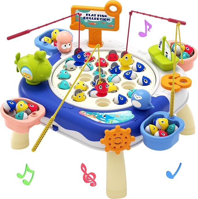 Magnetic Fishing Game for Kids Toddlers Ages 1-3 3-5 5-7, Fish Toy Board Game for Toddlers 1 2 3 4 5 6 7 8 Years Old, Fishing Table Toys Birthday Gifts