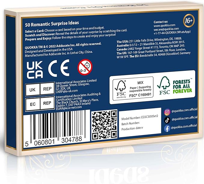 QUOKKA 50 Surprise Ideas Gifts for Couples Version II – Romantic Scratch-Off Gifts – Fun & Romantic Cards to Reconnect, Laugh & Explore Together – Birthday Wedding Anniversary Idea (Set 2)