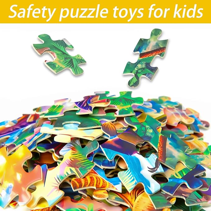 100 Pieces Puzzles for Kids Ages 4-10 Year Old Toddler Dinosaurs Jigsaw Puzzle for Ages 4-6 Educational Toys for Children Boys Girls Ages 4-6 6-8 8-10