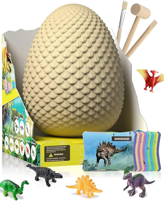 EARTH'SCODE Jumbo Dinosaur Eggs Excavation Dig Kit, Dino Egg with 12 Unique Dinosaurs Toys Inside, Discover Dinosaurs Archaeology Science STEM Crafts Best Holiday & Birthday Gifts for Boys & Girls