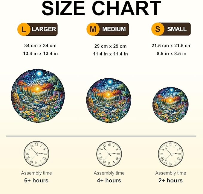 Sun Moon Forest Puzzles Adults Gifts Wooden 100 Pieces 8.5 * 8.5in