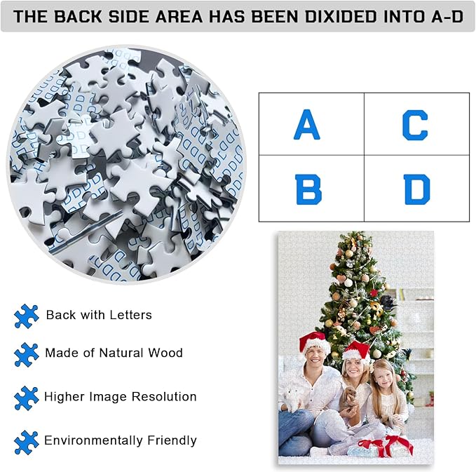 Custom Puzzle 120/200/300/500/1000/1500 Pieces, Personalized Puzzle from Your Own Photos, Customized Picture Jigsaw Puzzle Gift for Christmas Wedding Birthday Family