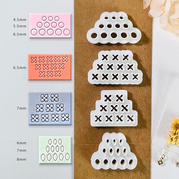 4pcs Mini Flower Polymer Clay Cutters – Clay Earring Cutters for Floral Jewelry, Polymer Clay Molds for Handmade Accessories, Clay Tools for DIY Crafting