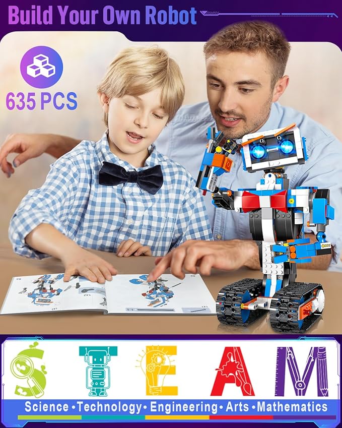 okk Robot Kit, STEM Toys for Kids 8-12, APP & Remote Control, DIY Engineering Educational Coding Robotics, Programmable Building Sets Gifts for Boys Girls