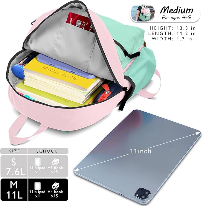 Kids Backpacks For Girls Boys, Backpack Kindergarten Elementary School, Bookbag Backpack For Kids, For School & Travel, Small Kids Child Toddler Backpack, 13" H, For Kids 3-5 Medium