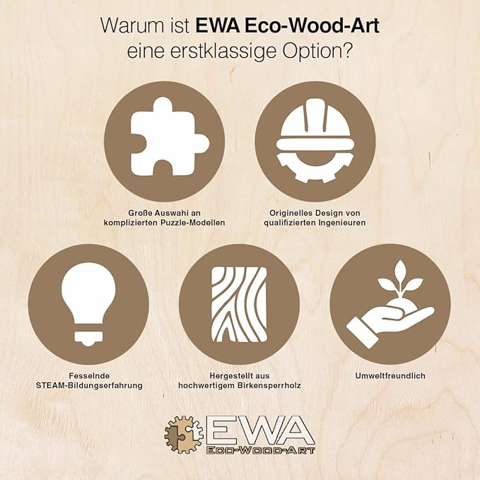 EWA 3D Mechanical Wooden Model - DIY Tractor with Start-Stop System, Inline-Six Engine & More - 3D Wooden Puzzle for 15 yrs Above & Adults - Eco Wood Art, 596 Piece