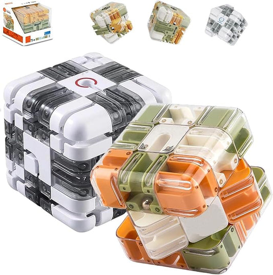 Large Labyrinth 3D Puzzle Maze Cube - Engaging Brain Teaser Toy, 3D Puzzle Maze Cube, Mazes Ball Puzzles for Logical Thinking(Mixed,1set)