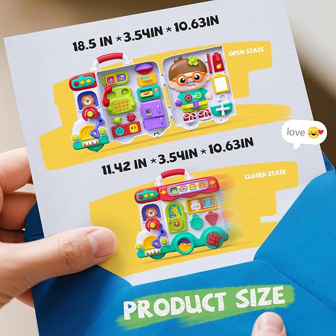 Busy Board Montessori Toys Gift for 1 2 Year Old Boys, Early Educational Montessori Toys for Toddler 1-3, Birthday Gifts Toy for 1 2 Year Old Boy, Ideas 1 Year Old Boys Birthday Gift Toy