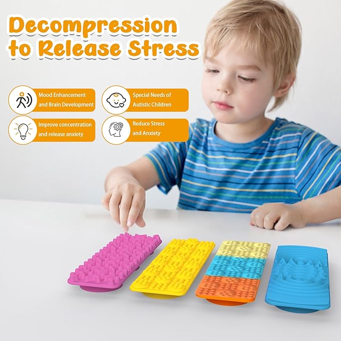 Fidget Toys for Kids Sensory Strips: 16 Pack Textured Suction Toys for Autism Kids Calming - Stress Toys for Autism Calming - Fun Fidgets for Student Classroom Prize Stocking Stuffers