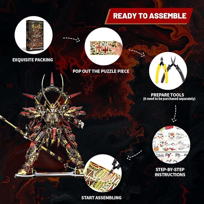 Piececool 3D Metal Puzzles for Adults, Monkey King Model Kits DIY Model Building Kits Challenging Brain Teaser 3D Puzzles DIY Assembling Crafts Best Gfits Home Decor